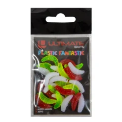 Ultimate Baits Maggots Large 30pcs (white, Red & Yellow)