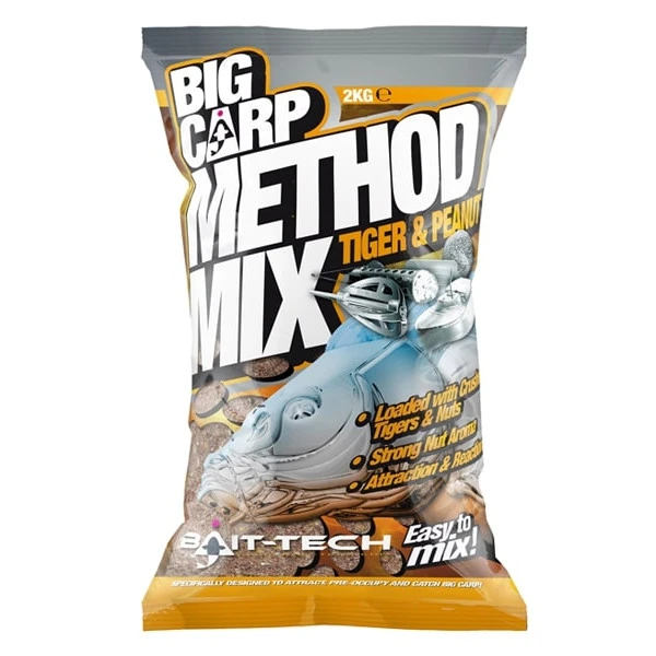 Bait-Tech Big Carp Method Mix Lokvoer Tiger & Peanut 2kg 3 Bait-Tech Big Carp Method Mix Lokvoer Tiger & Peanut 2kg
